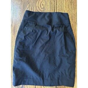 Banana Republic Women's Skirt Size 4 Black Zip Closure Lined Wool Blend Stretch